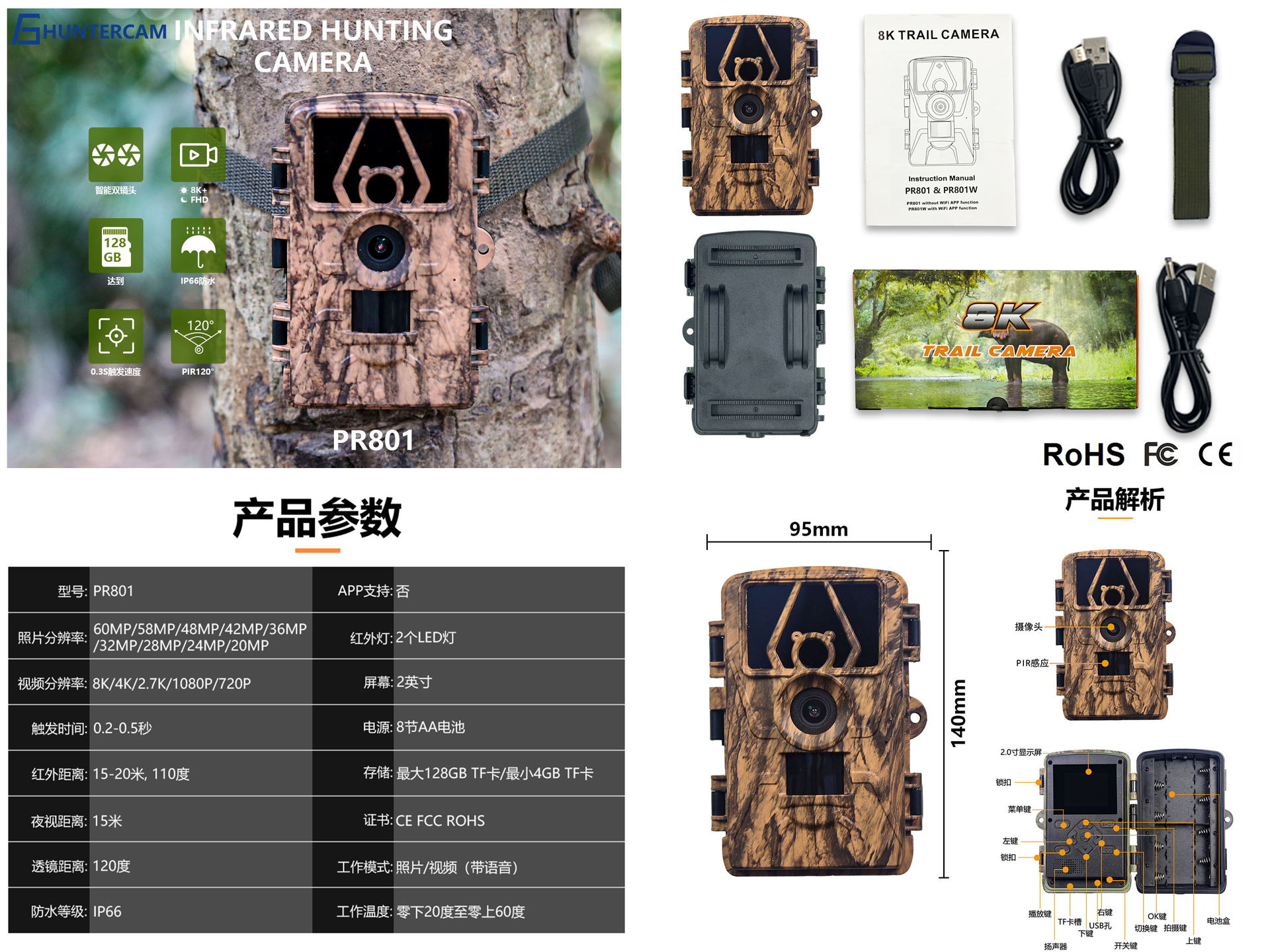 PR801W Ультрачёткая камера для – обзор и цена Outdoor Hunting Video Camera